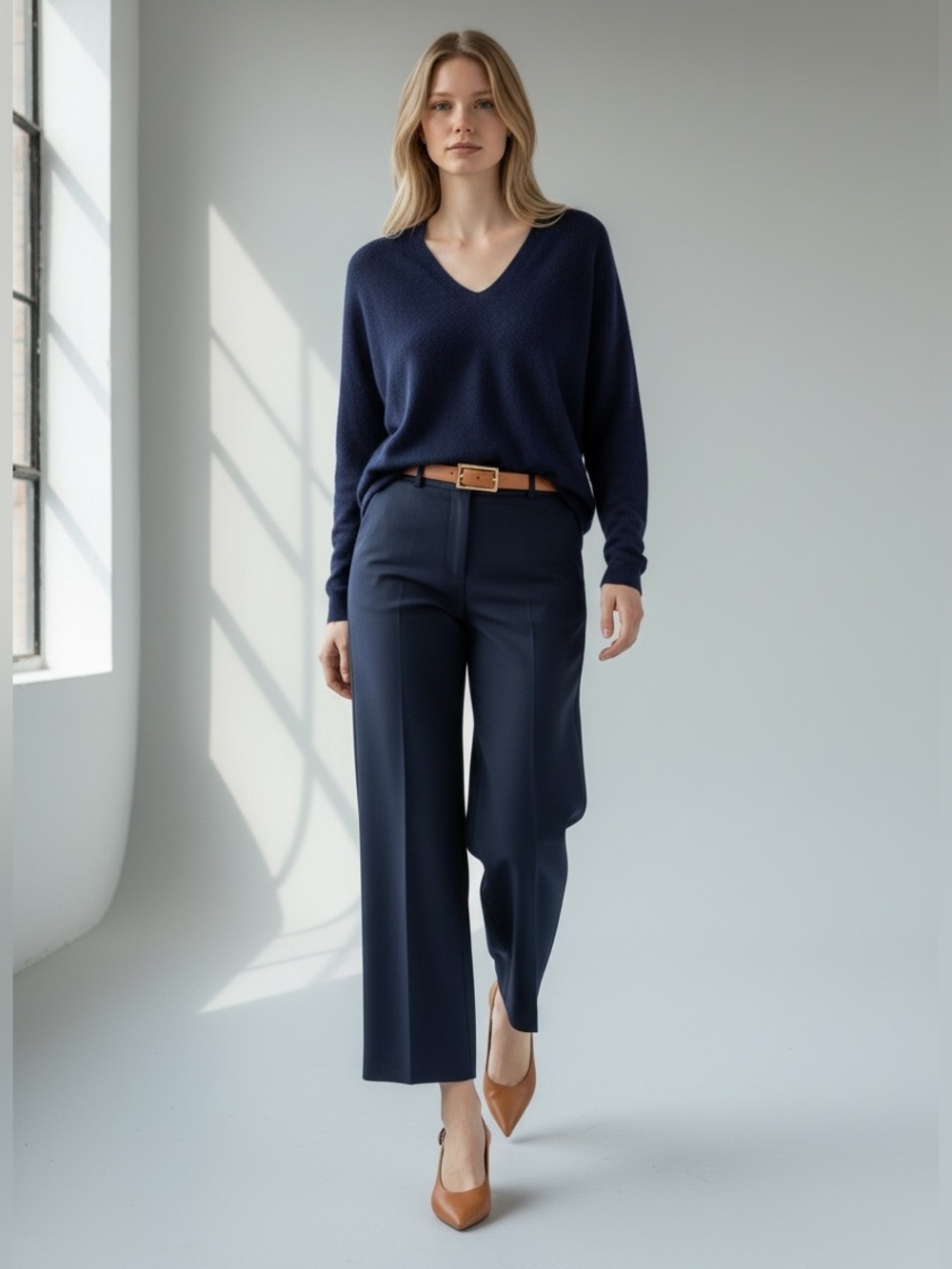 Banana Republic High Rise Wide Leg Cropped Pants Navy Blue Size 0